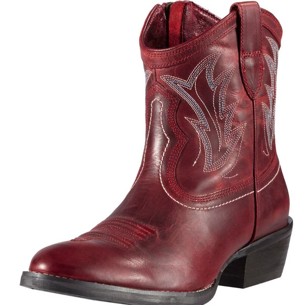 Ariat Billie Boot Red Leather Western Short Cowboy Boots Womens 9